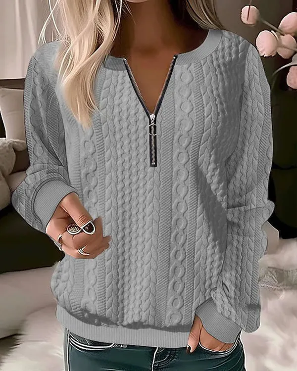 Knitted Lyra Sweater with Half-Zip