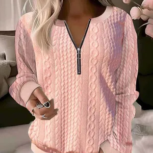 Knitted Lyra Sweater with Half-Zip