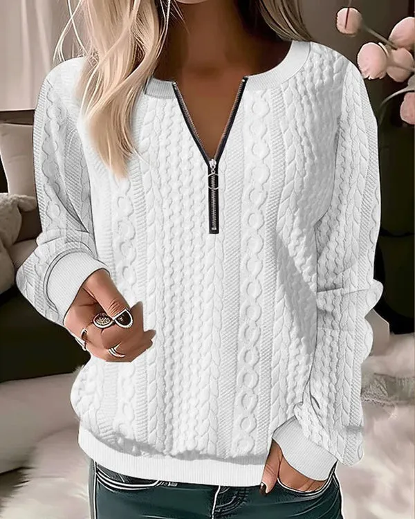 Knitted Lyra Sweater with Half-Zip