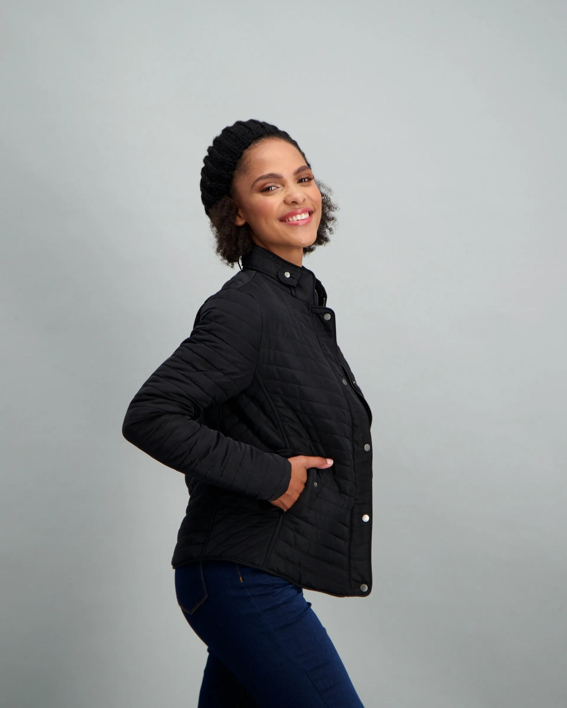 Ladies Basic Puffer Jacket - Black