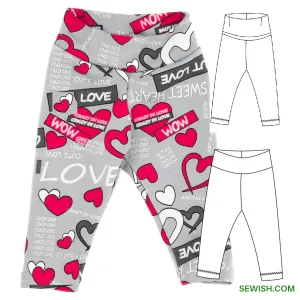 Leggings Baby Sewing Patterns for Girl and Boy Sizes NEWBORN - 12 YEARS
