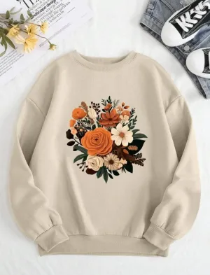 Lemon Tart Women's Printed Sweatshirt LTWPRSW4 - Cream