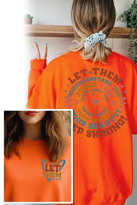Let Them Graphic Fleece Sweatshirts Plus Sizes