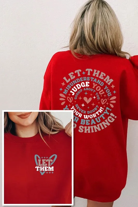 Let Them Graphic Fleece Sweatshirts Plus Sizes