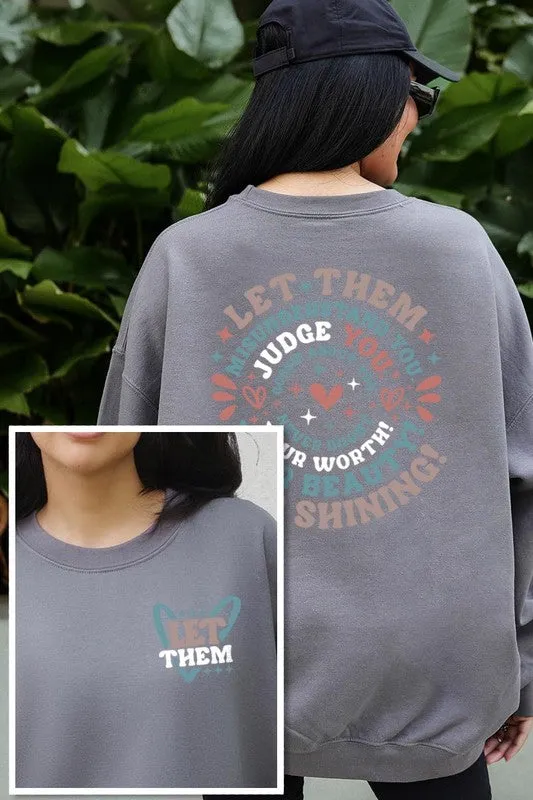 Let Them Graphic Fleece Sweatshirts Plus Sizes