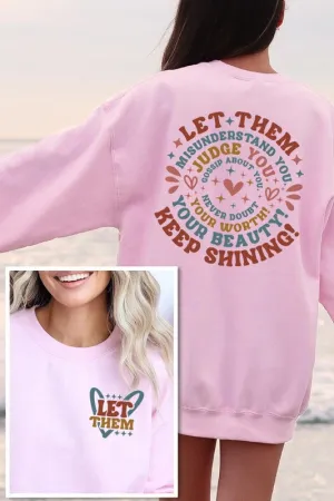 Let Them Graphic Fleece Sweatshirts Plus Sizes