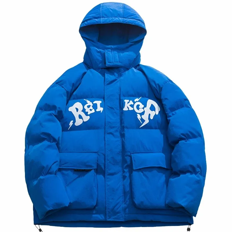 Letter Graphic Puffer Jacket