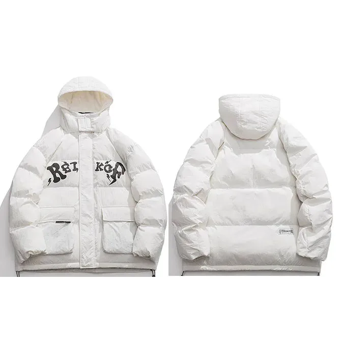 Letter Graphic Puffer Jacket