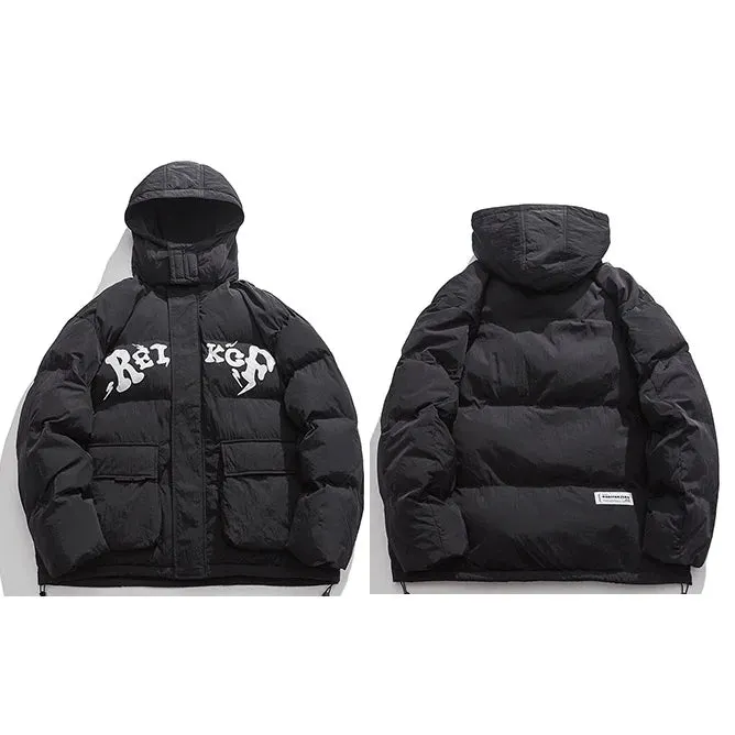 Letter Graphic Puffer Jacket