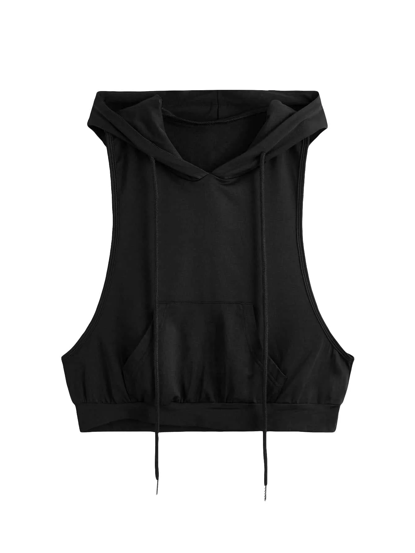 Letter Graphic Sleeveless Hooded Sports Sweatshirt