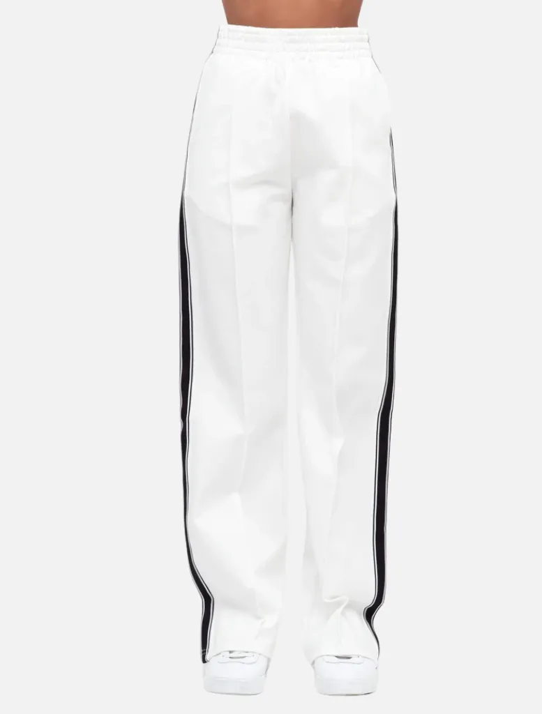 Line Up Pant - White w Black Stripe