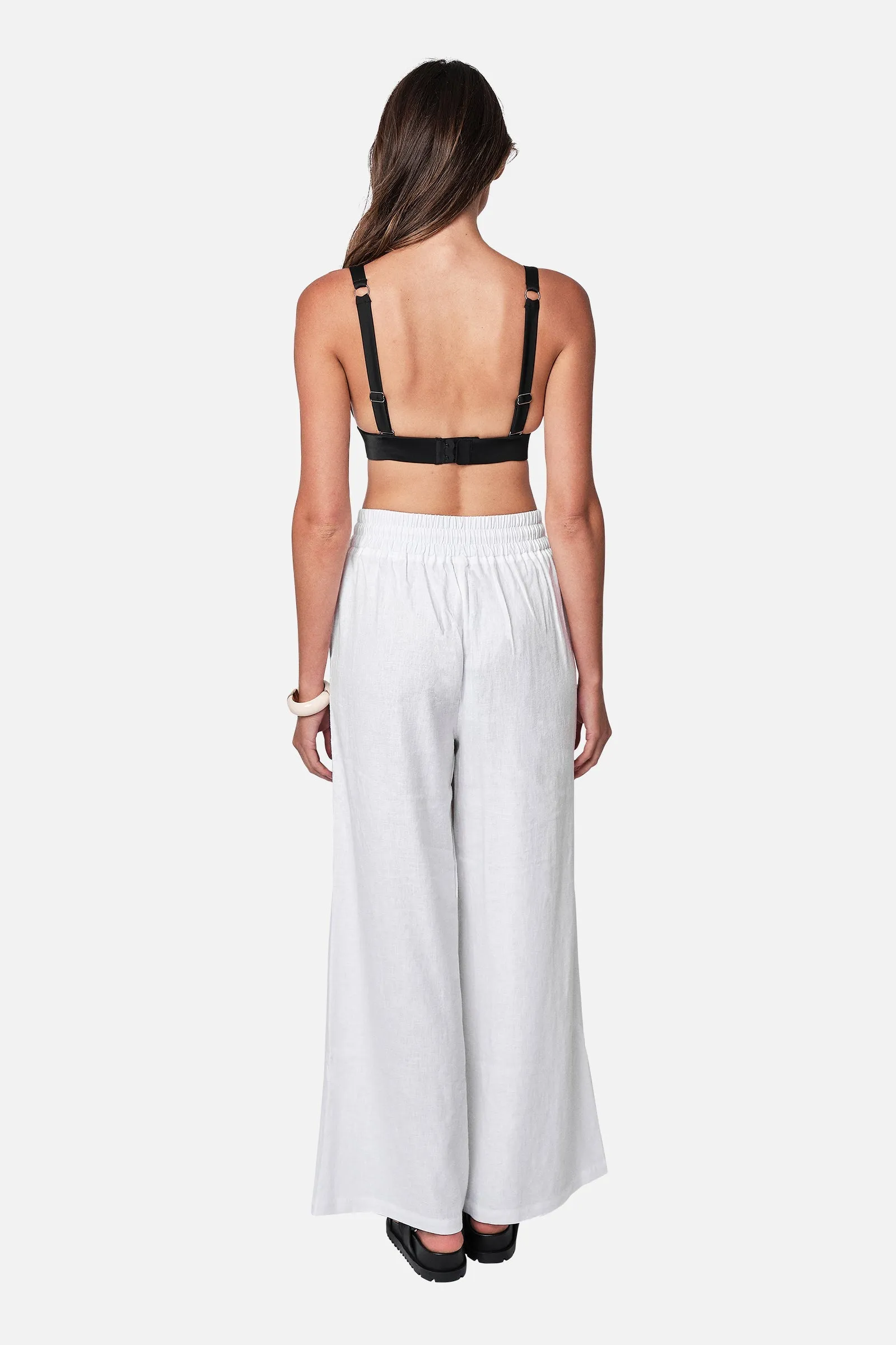 Linen Palazzo Pants WHITE