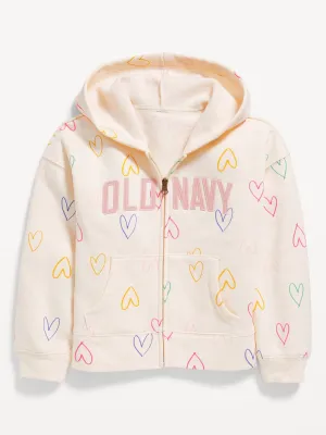 Logo-Graphic Zip Hoodie for Girls