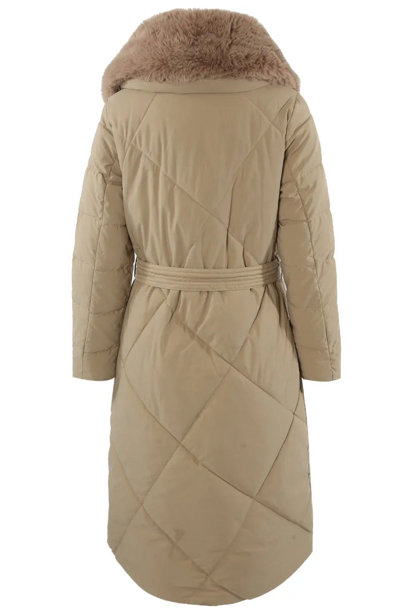 Long Puffer Long Coat With Removable Faux Fur