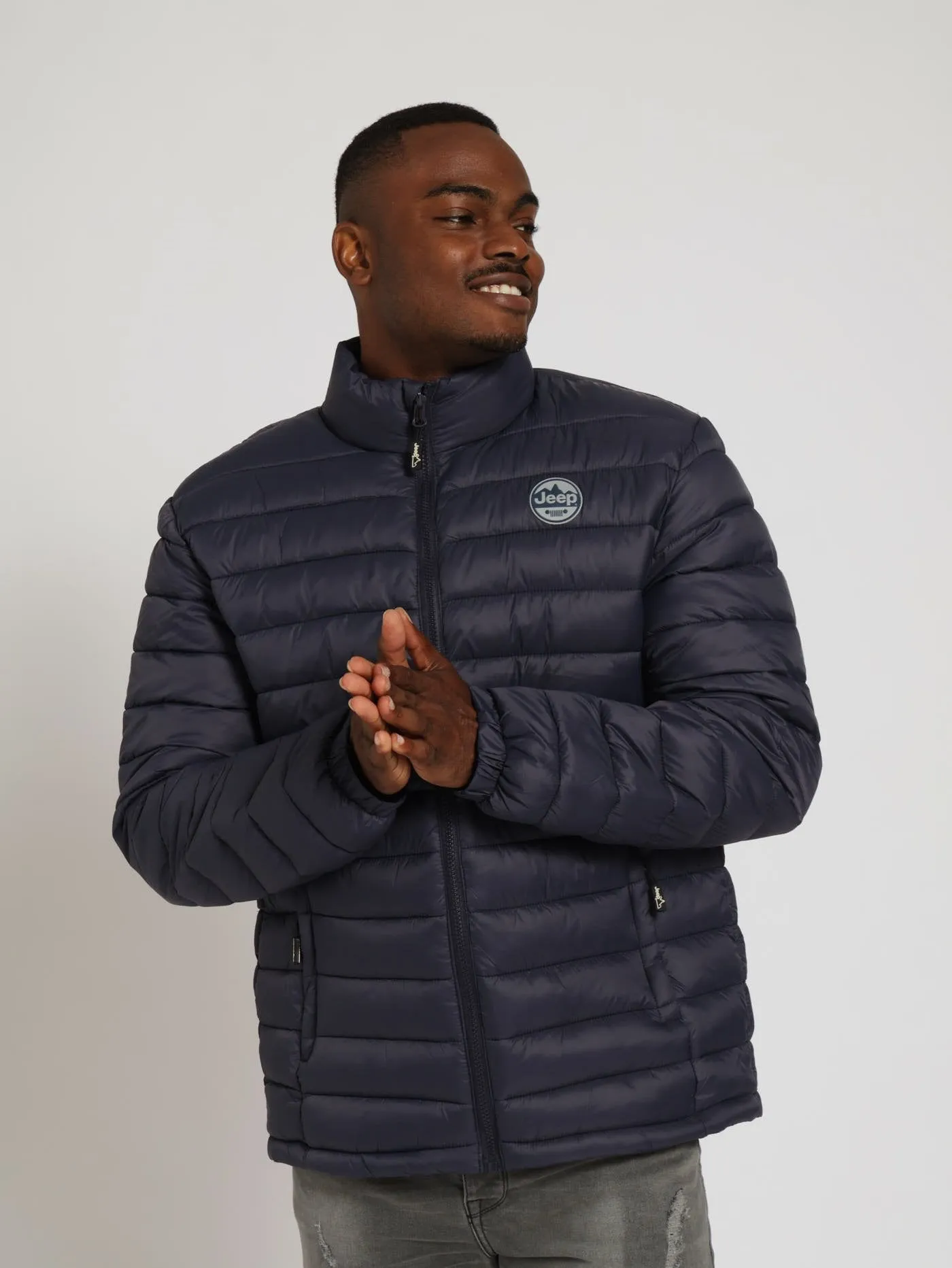 Long Sleeve Puffer Jacket - Navy