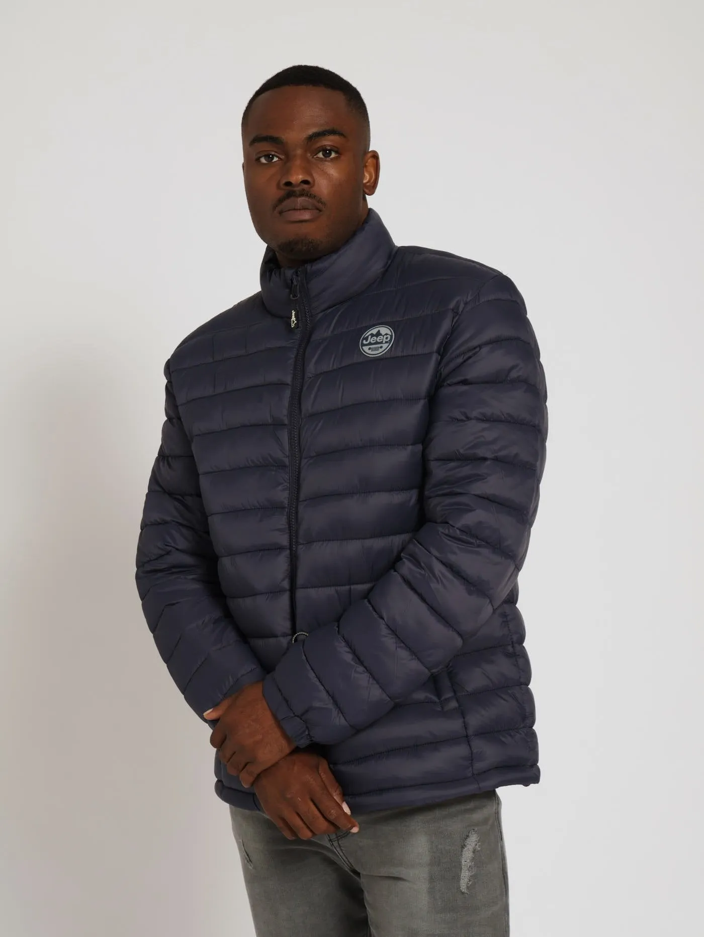 Long Sleeve Puffer Jacket - Navy