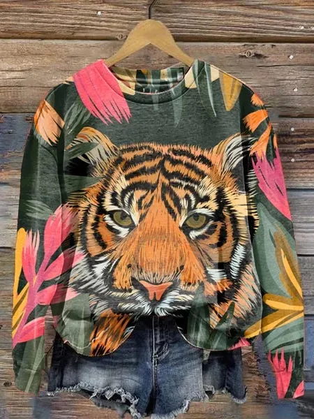 Long-sleeved Round Neck Tie-dye Printed Hoodies