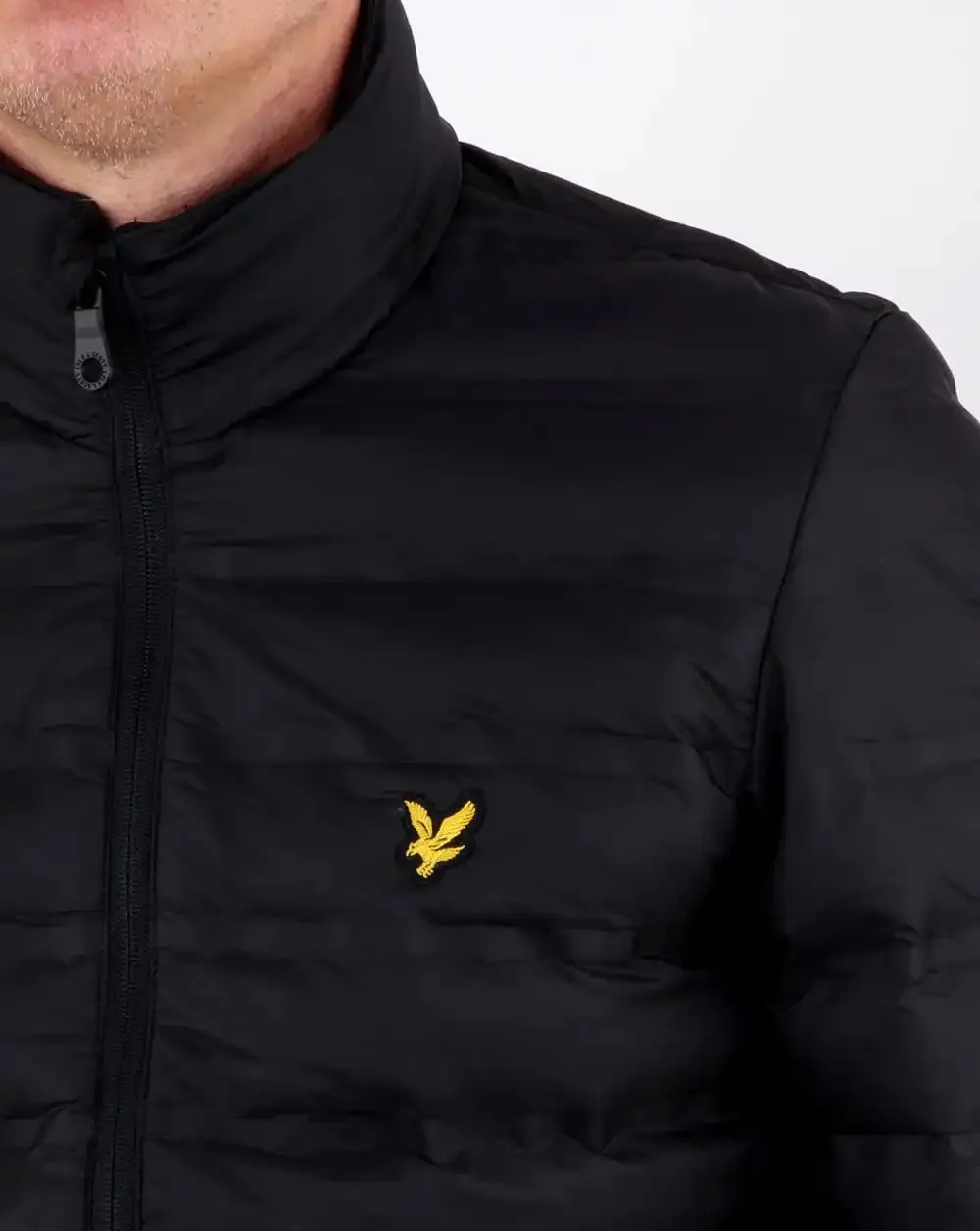Lyle & Scott Funnel Neck Wadded Jacket Black