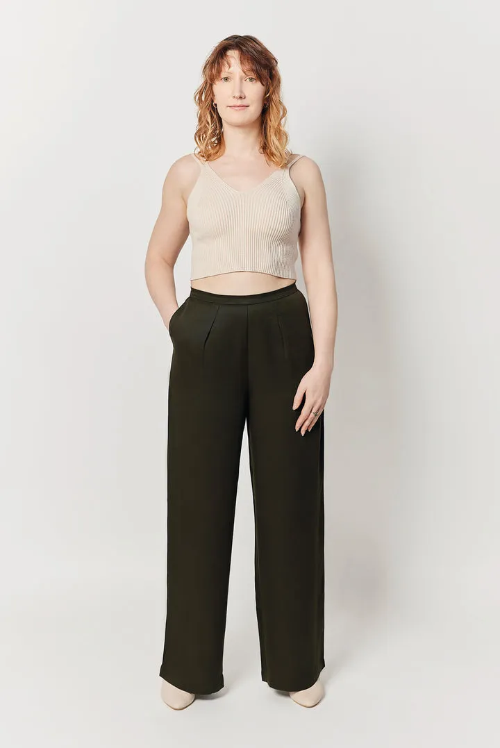 Lyocell Curvy Wide Leg Pants