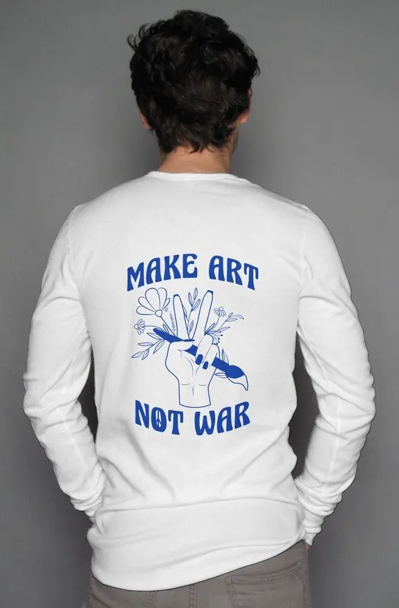 Make Art Not War Henley Shirt (Help Israel!)