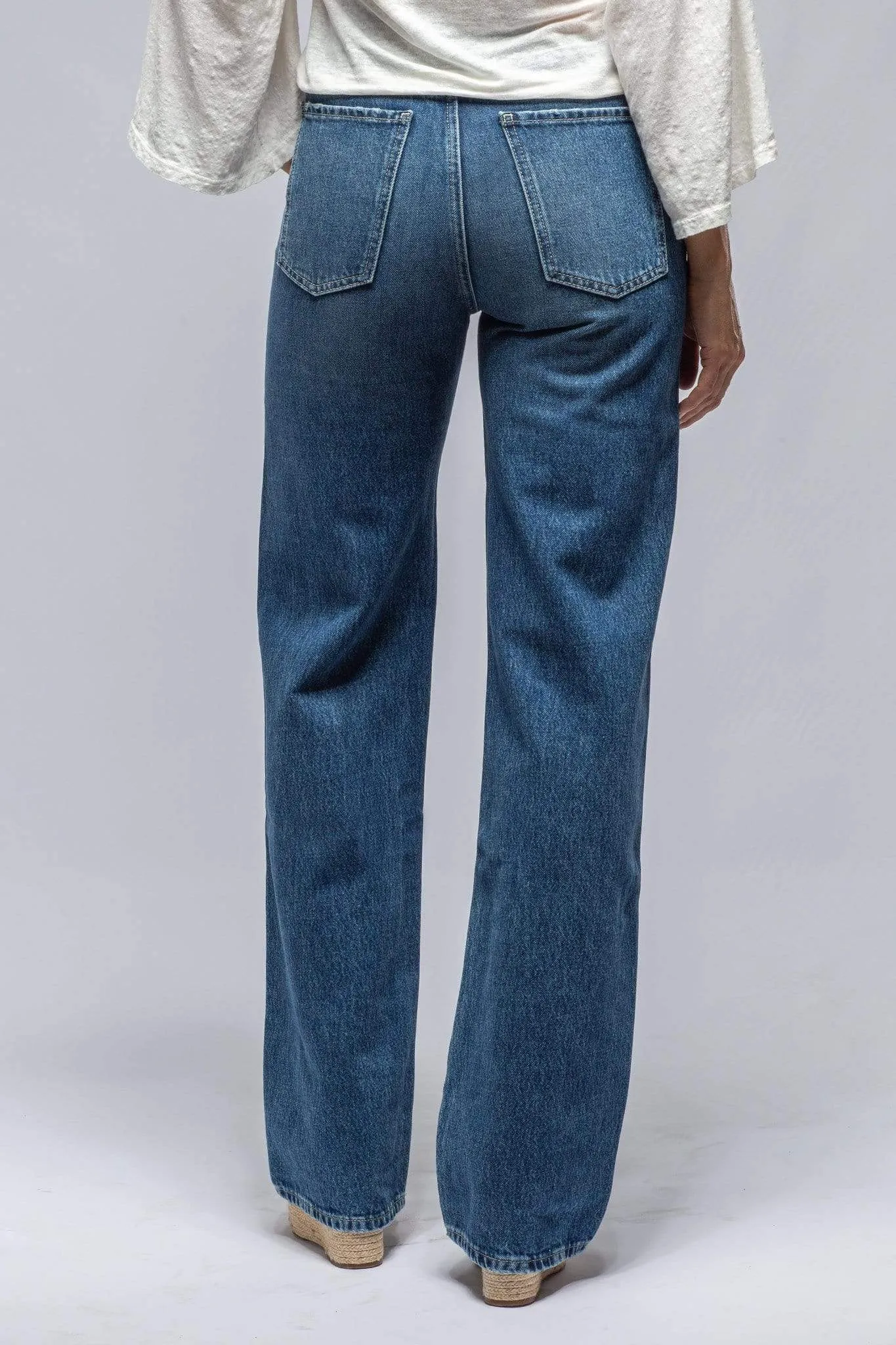 Martina High Rise Wide Leg Jean In Mid Blue