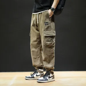 Men Cargo Pants Retro Classic Spring Loose Men's Casual Trousers