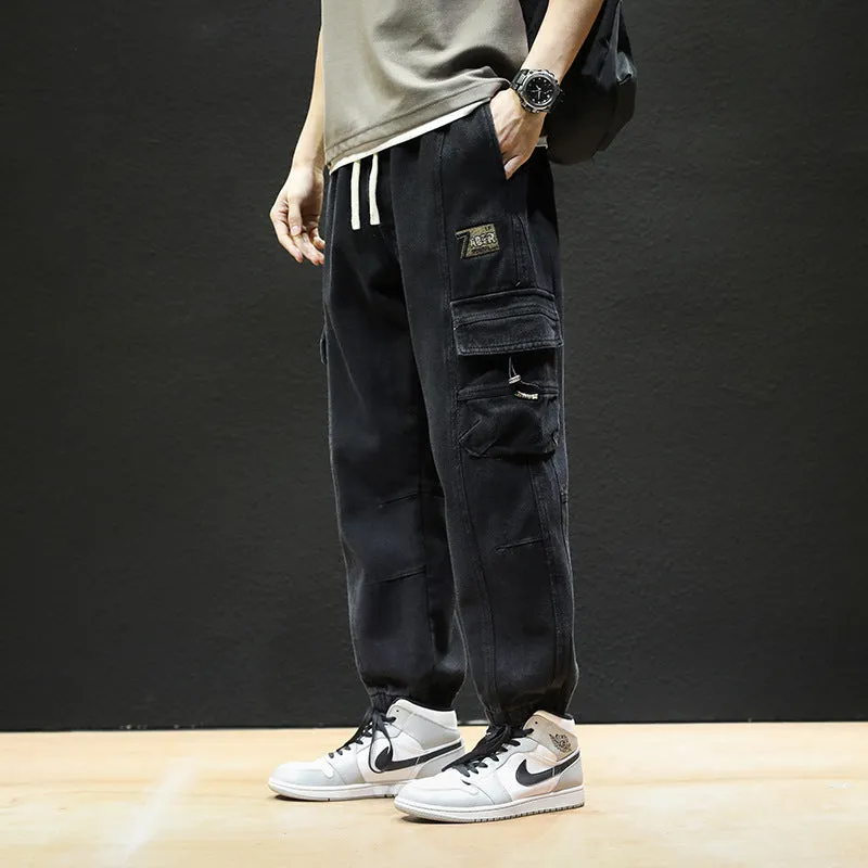 Men Cargo Pants Retro Classic Spring Loose Men's Casual Trousers