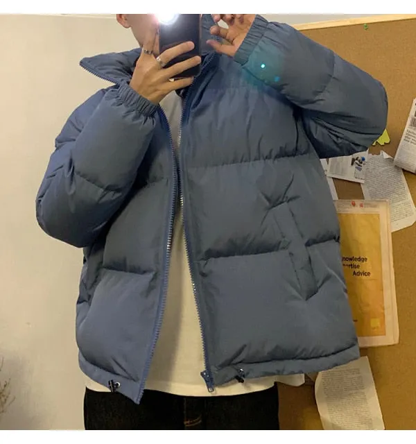 Men Colorful Bubble Coat Winter Jacket Mens Streetwear Hip Hop Parka Korean Black Clothes Puffer Jackets