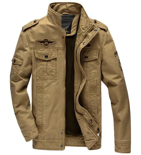 Men jacket jean military Plus size 6XL army soldier cotton Air force one male clothing Spring Autumn Mens jackets Asian size 331