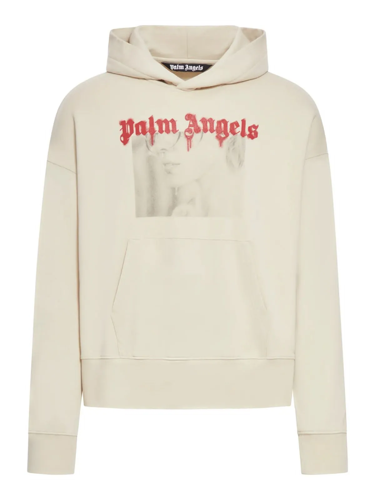 Men Premium Beige Portrait Pencil Hoodie