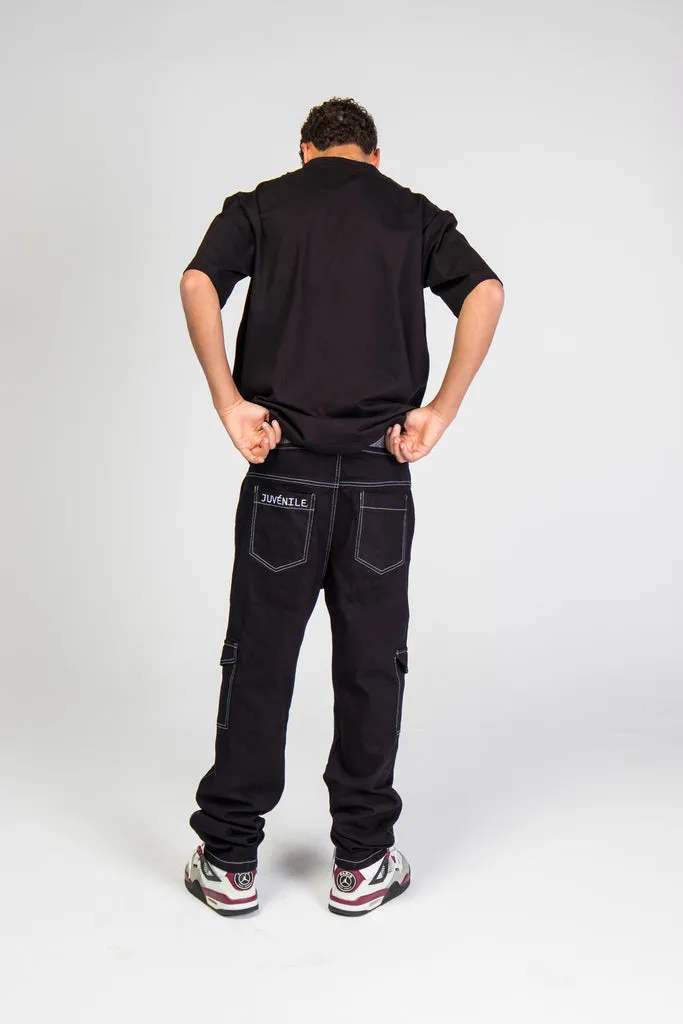 Men STITCHED Denim Cargo