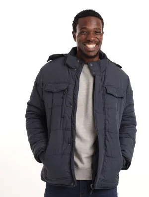 Men's Camo Puffer Jacket - Navy