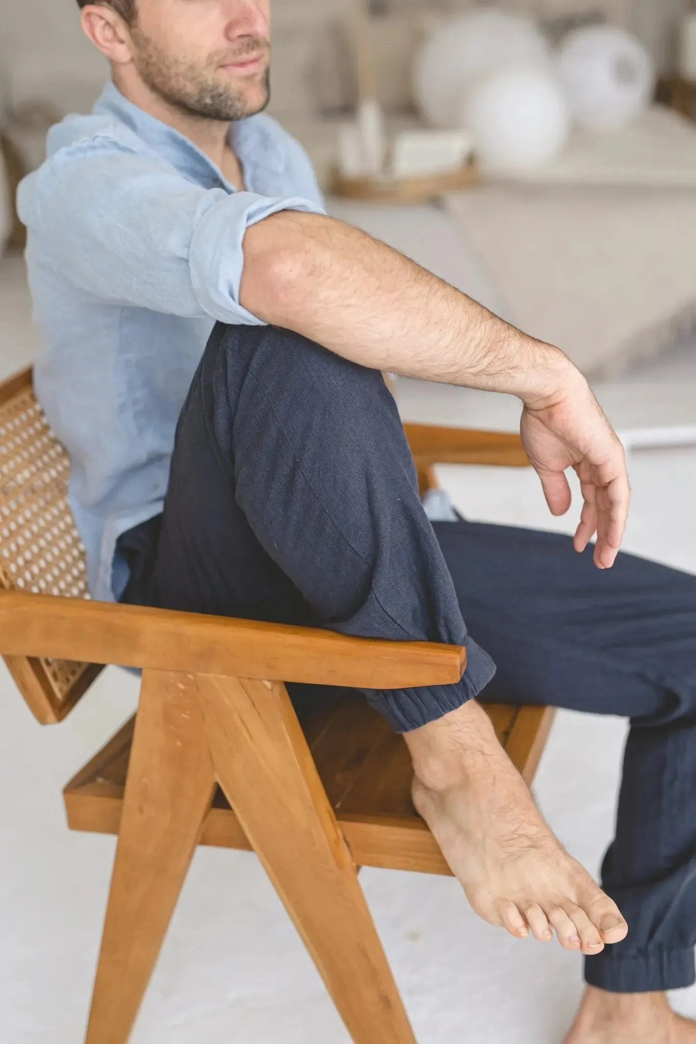 Men's Cargo Linen Pants