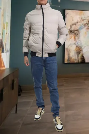 Mens Cream Puffer Jacket
