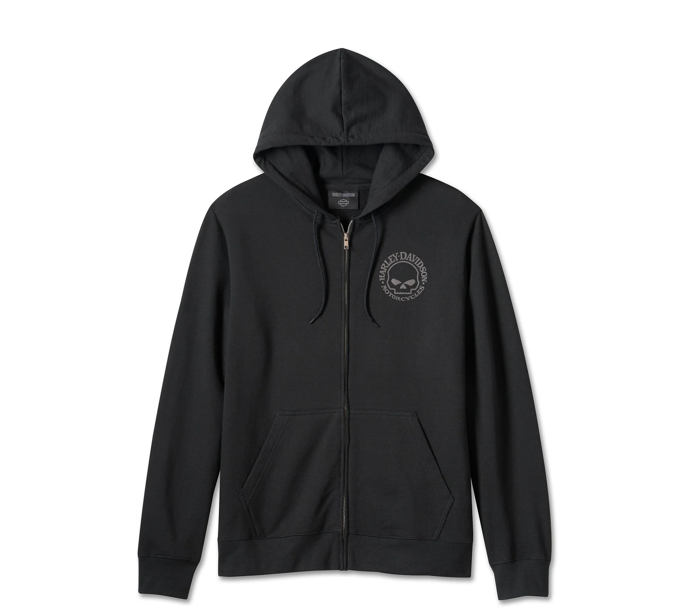 Men's Willie G  Skull Zip-Up Hoodie - Black