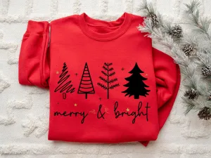 Merry & Bright Red Graphic Sweatshirt
