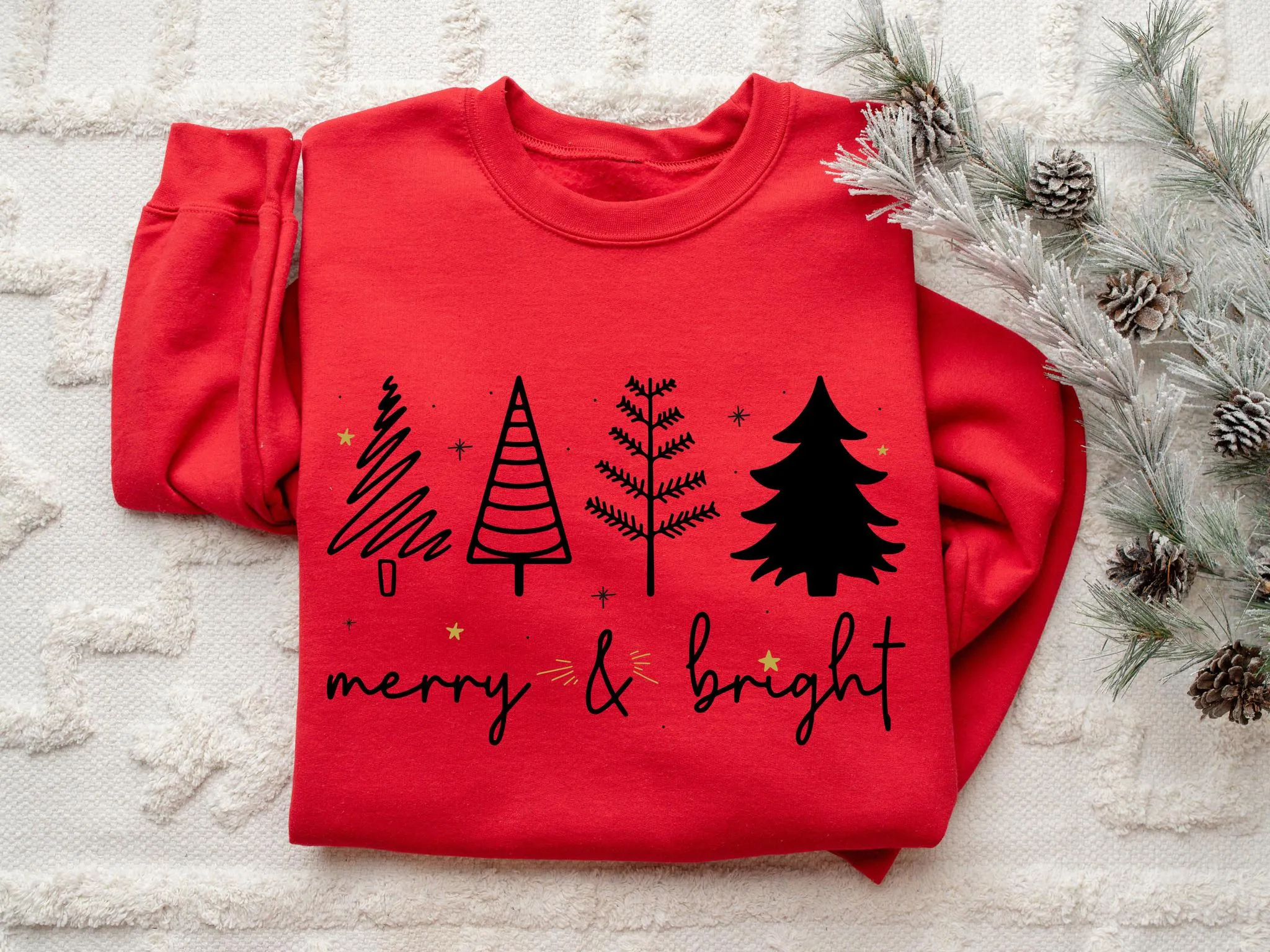 Merry & Bright Red Graphic Sweatshirt