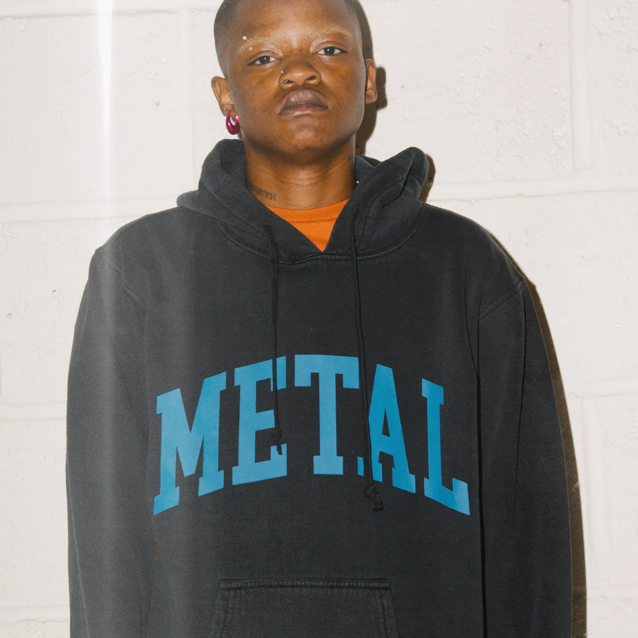 METAL HOODIE - ACID DYE BLACK