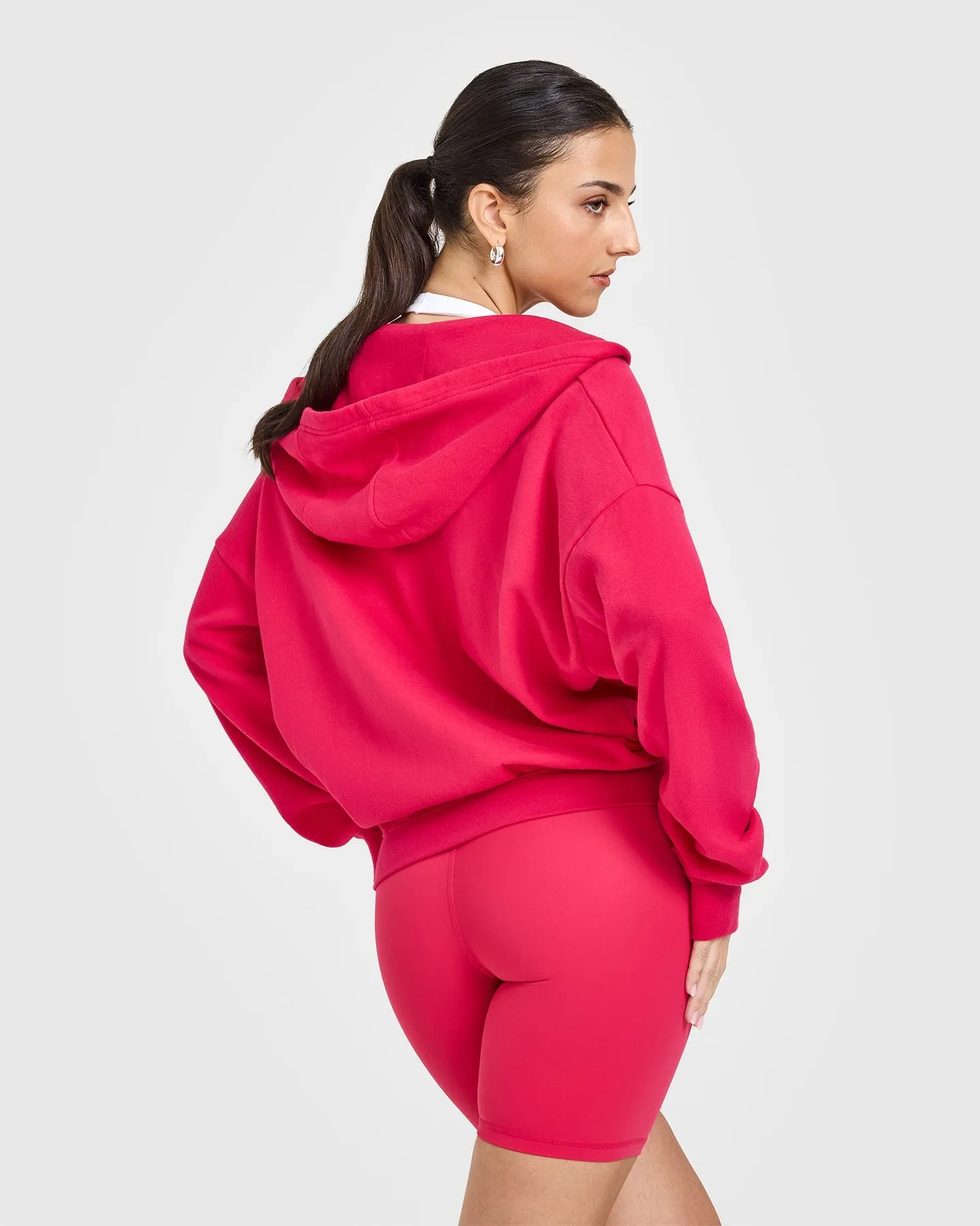 Mid Weight Zip Through Hoodie | Berry Bloom