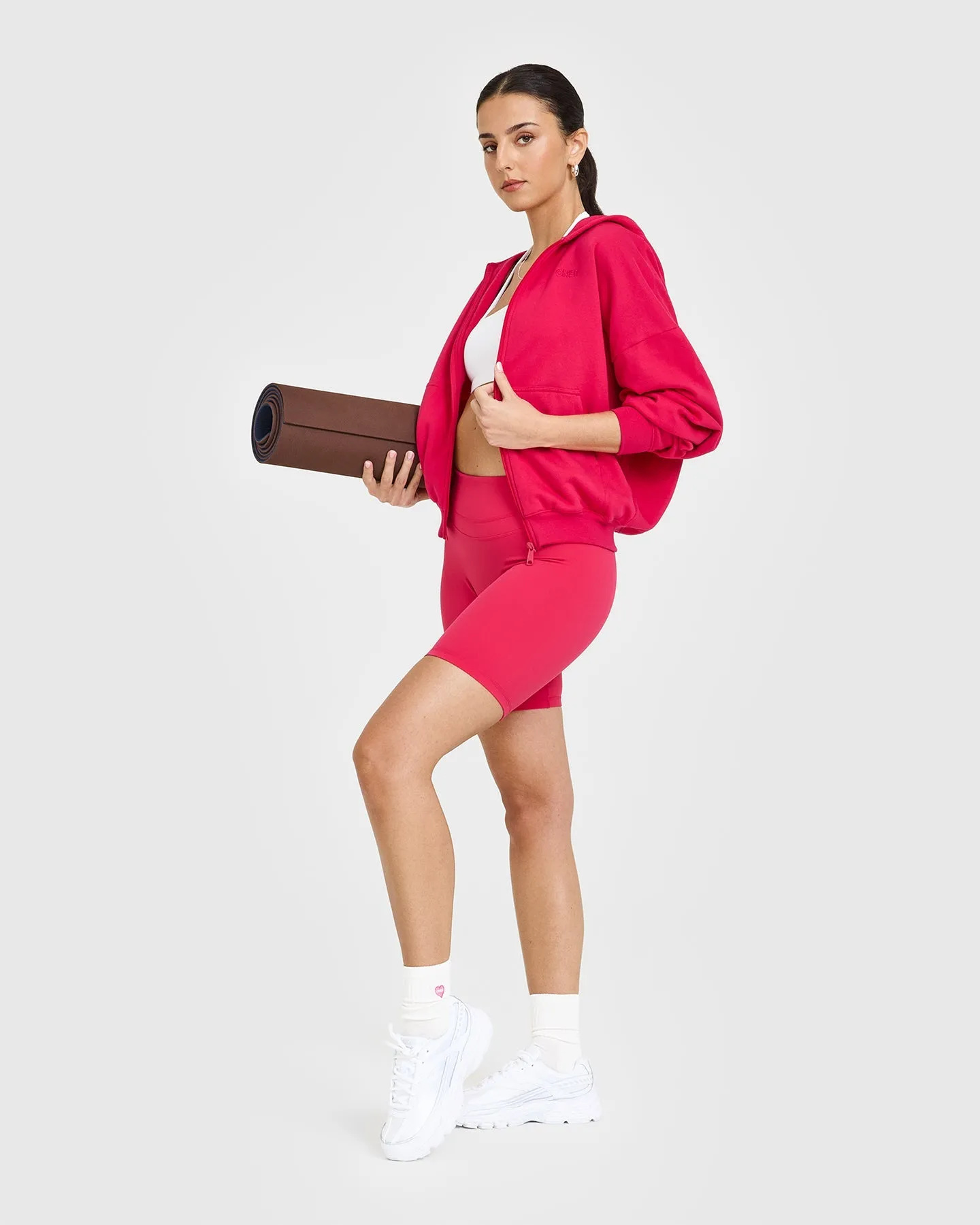 Mid Weight Zip Through Hoodie | Berry Bloom