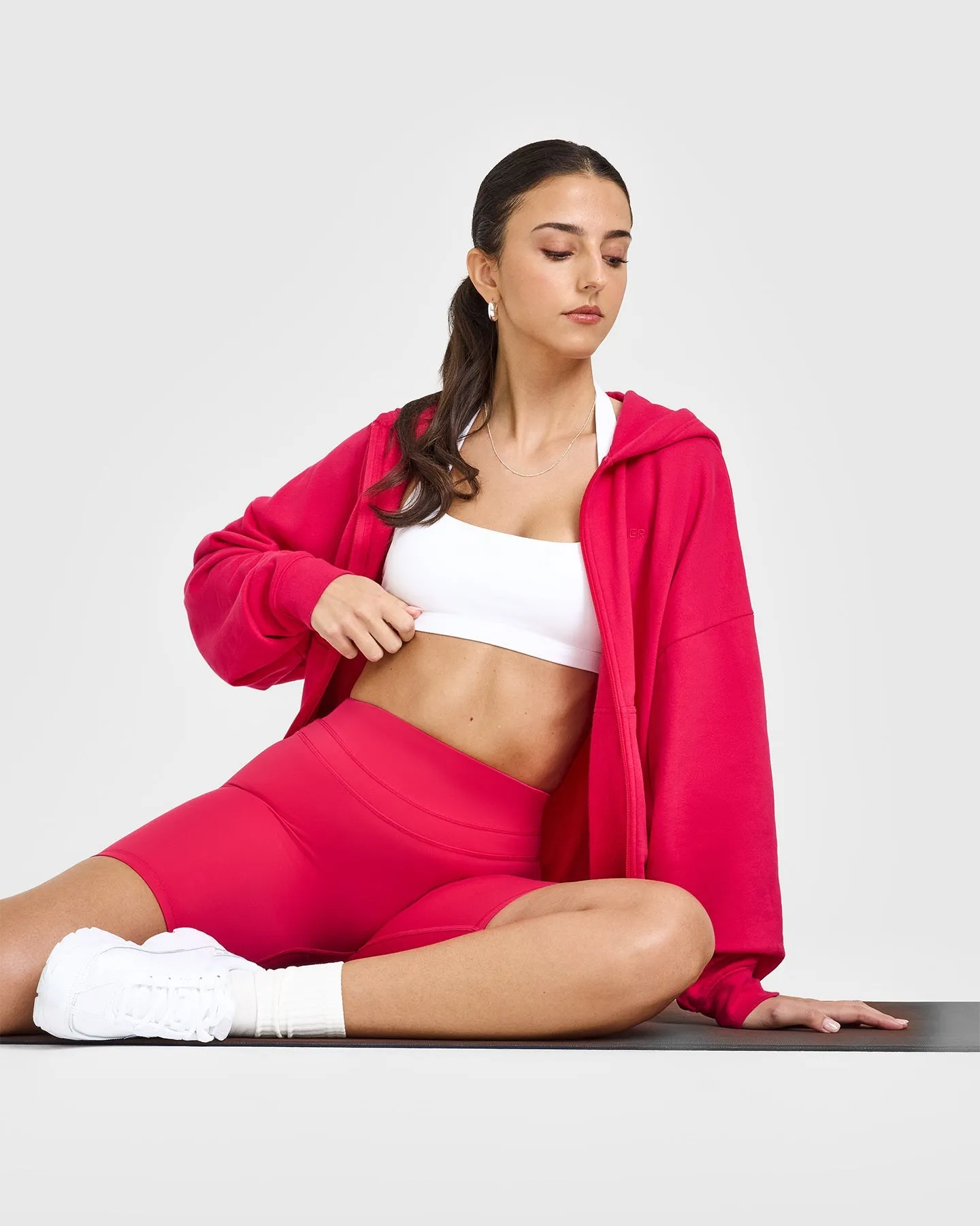 Mid Weight Zip Through Hoodie | Berry Bloom