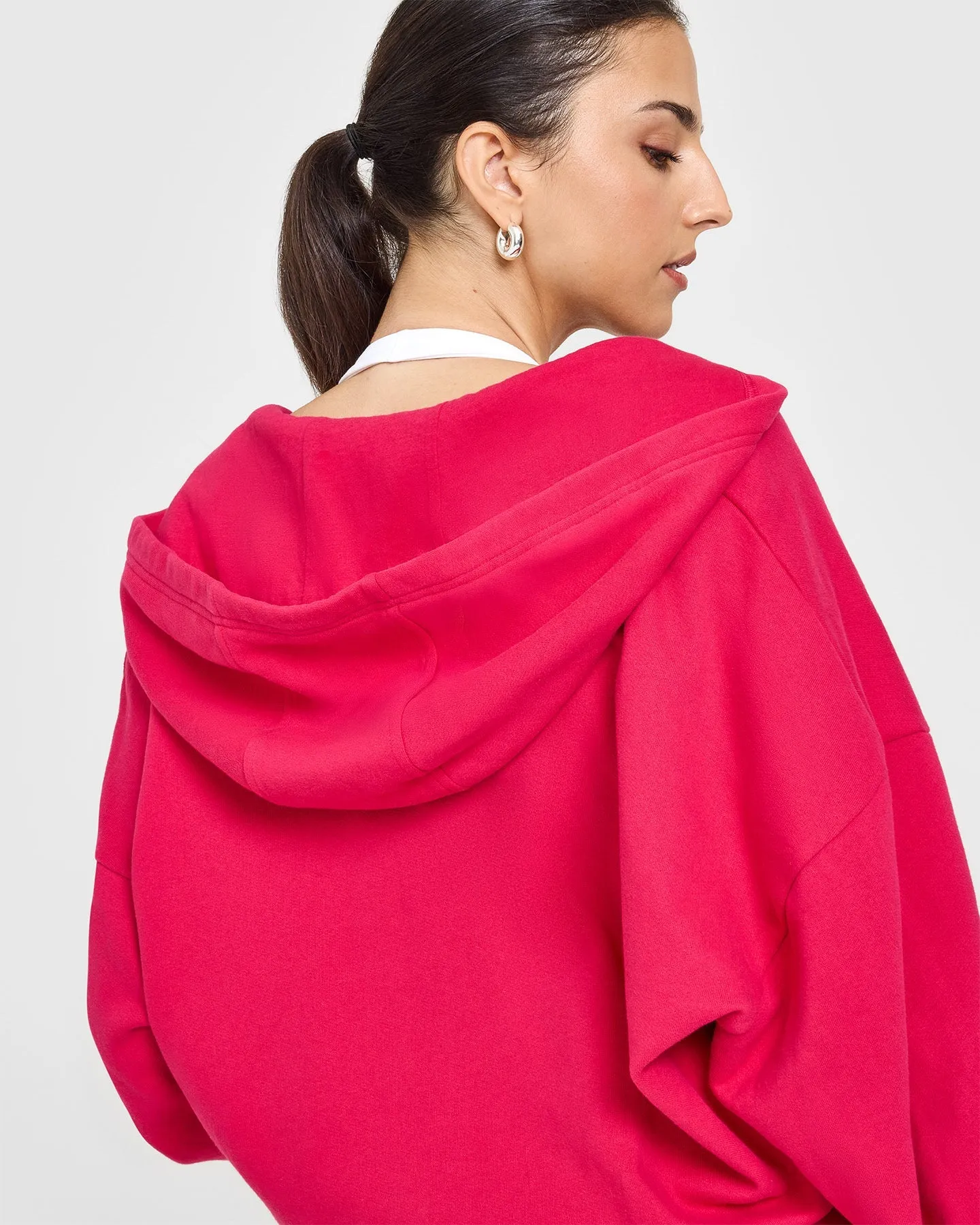 Mid Weight Zip Through Hoodie | Berry Bloom