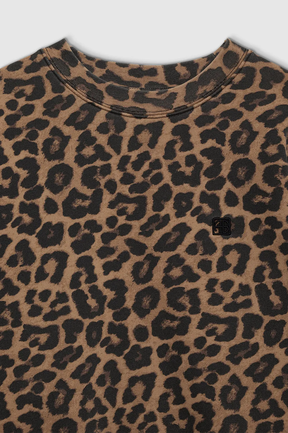 Miles Sweatshirt - Black And Brown Leopard