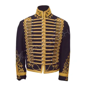 Military Steampunk Medium Blue Wool Jacket