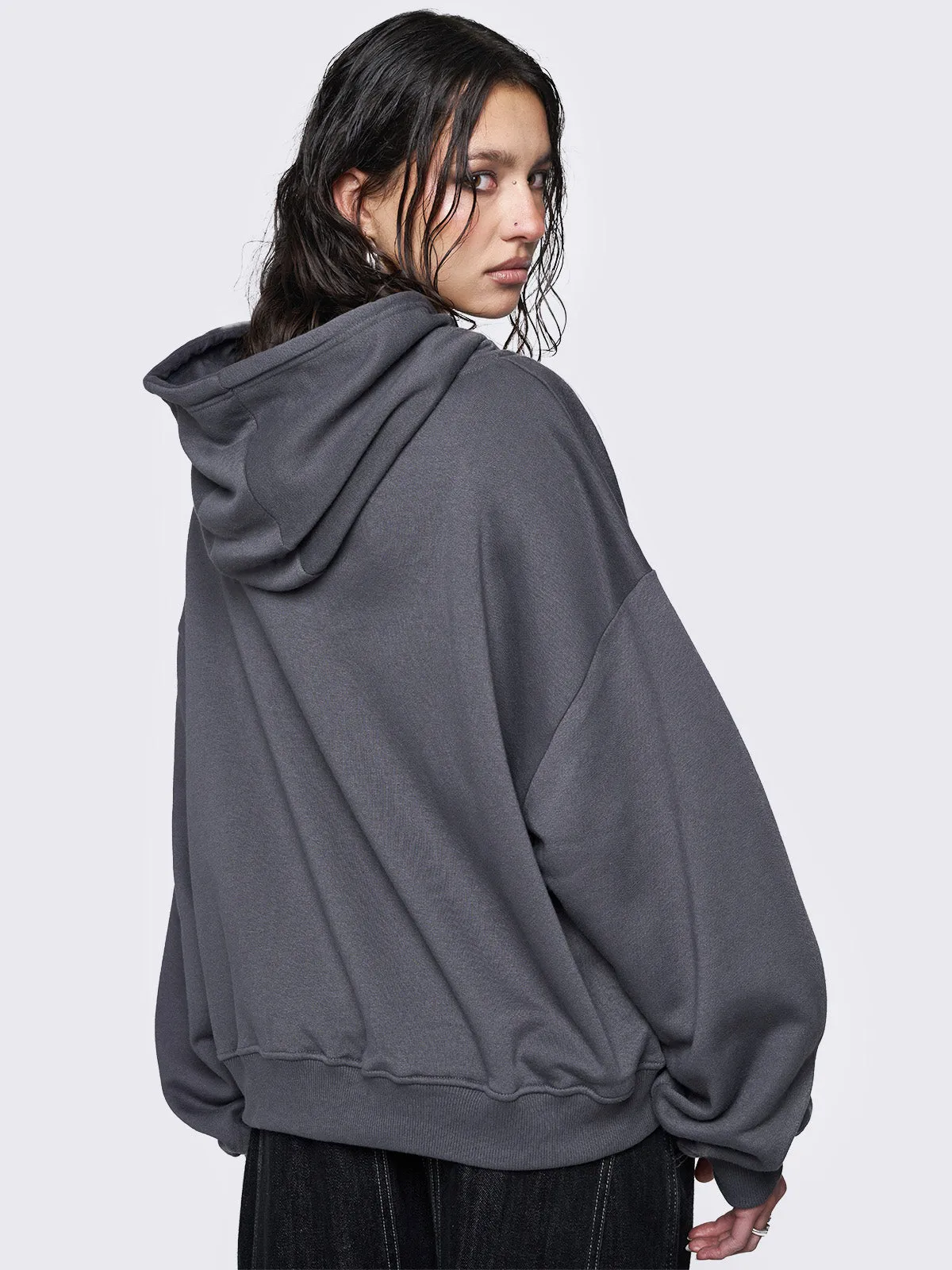Minga Ink Grey Zip Up Hoodie