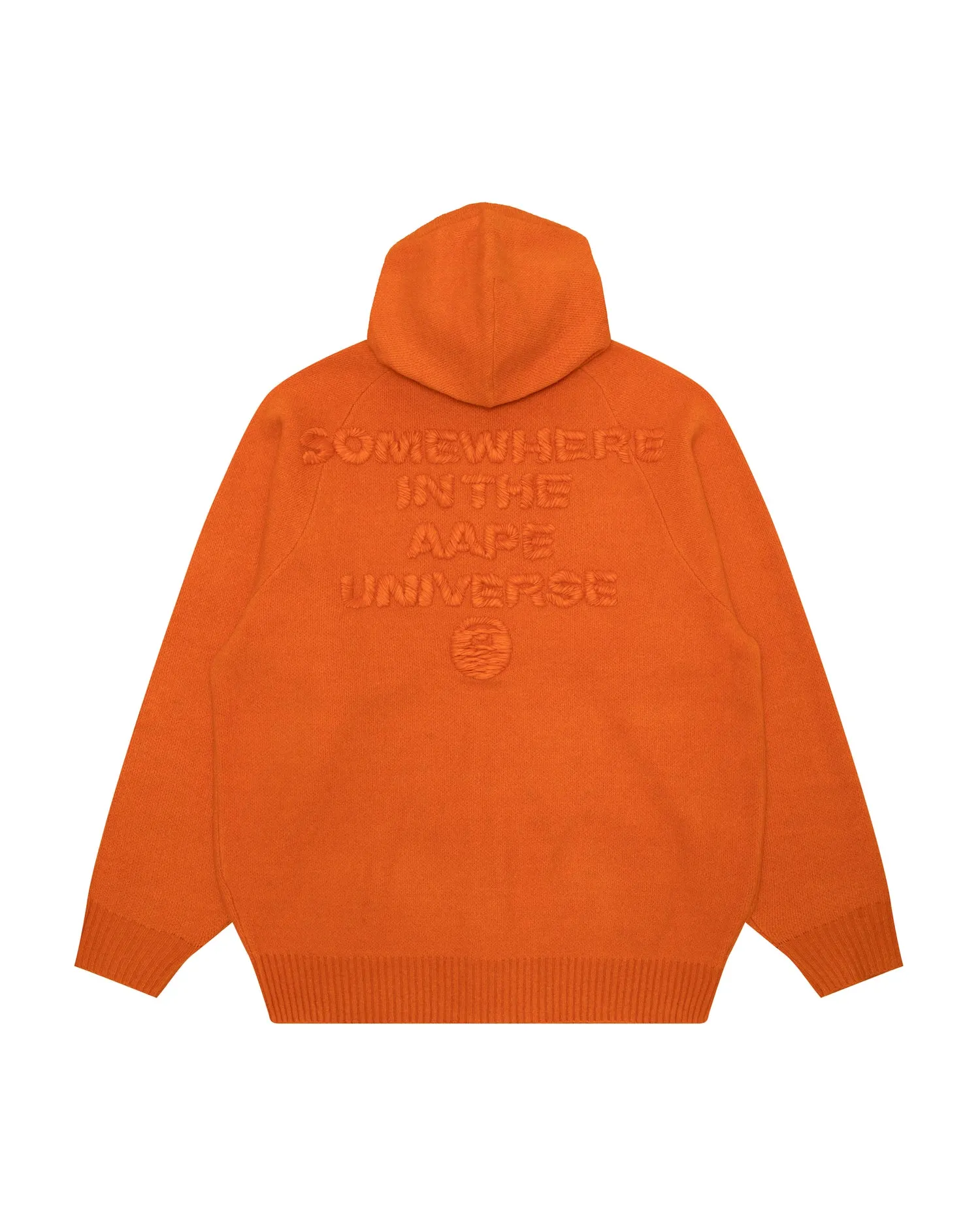 Moonface logo zip-up knit hoodie
