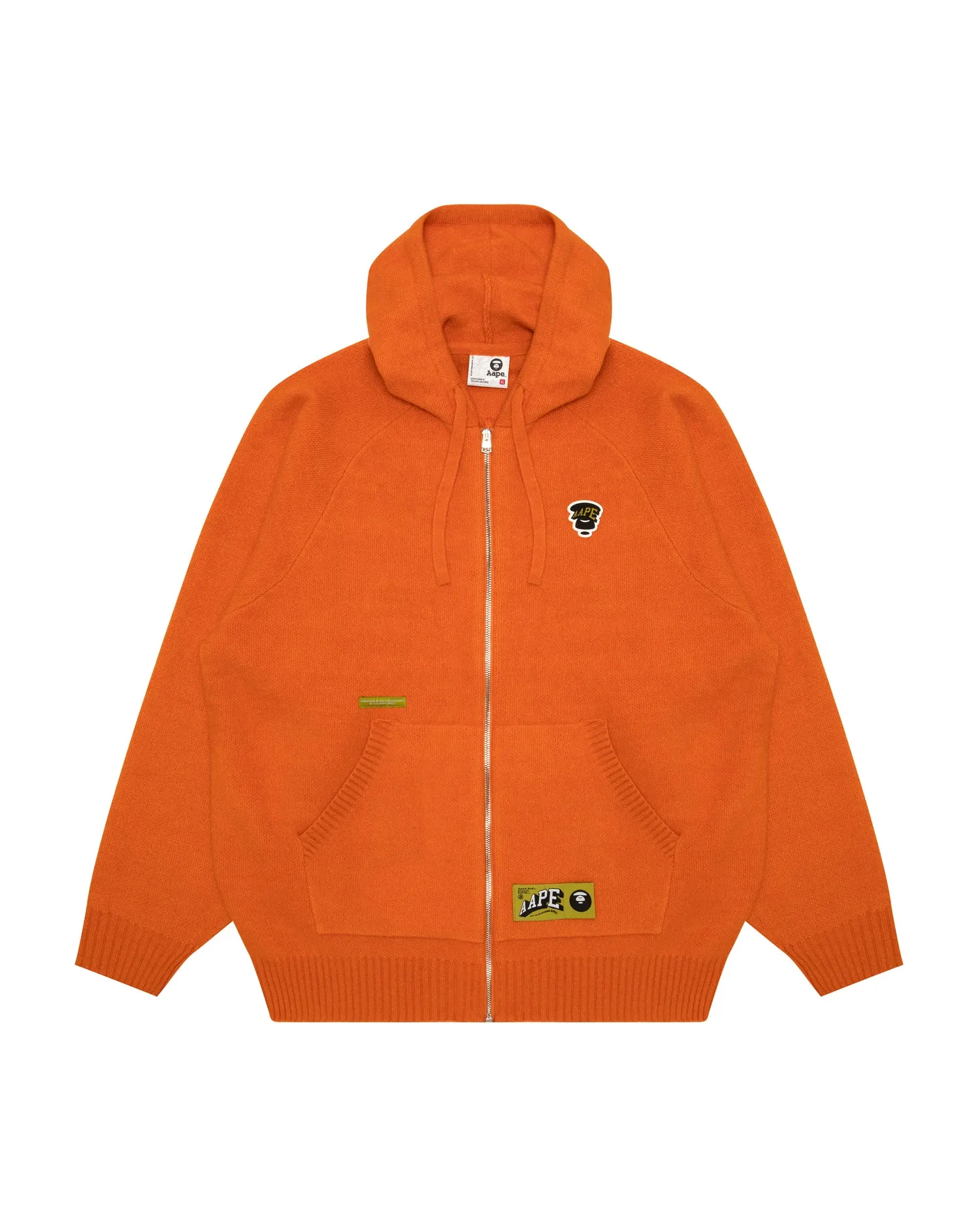 Moonface logo zip-up knit hoodie