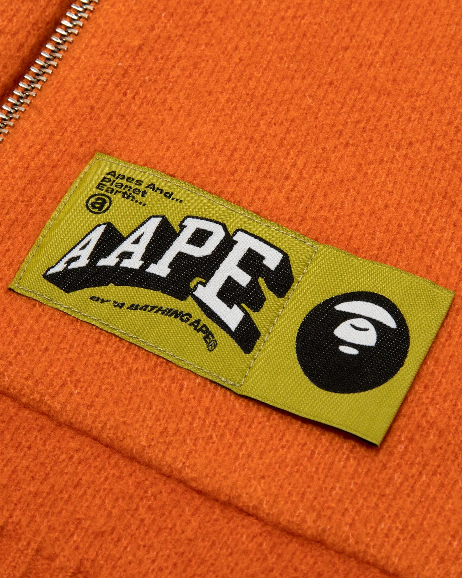 Moonface logo zip-up knit hoodie