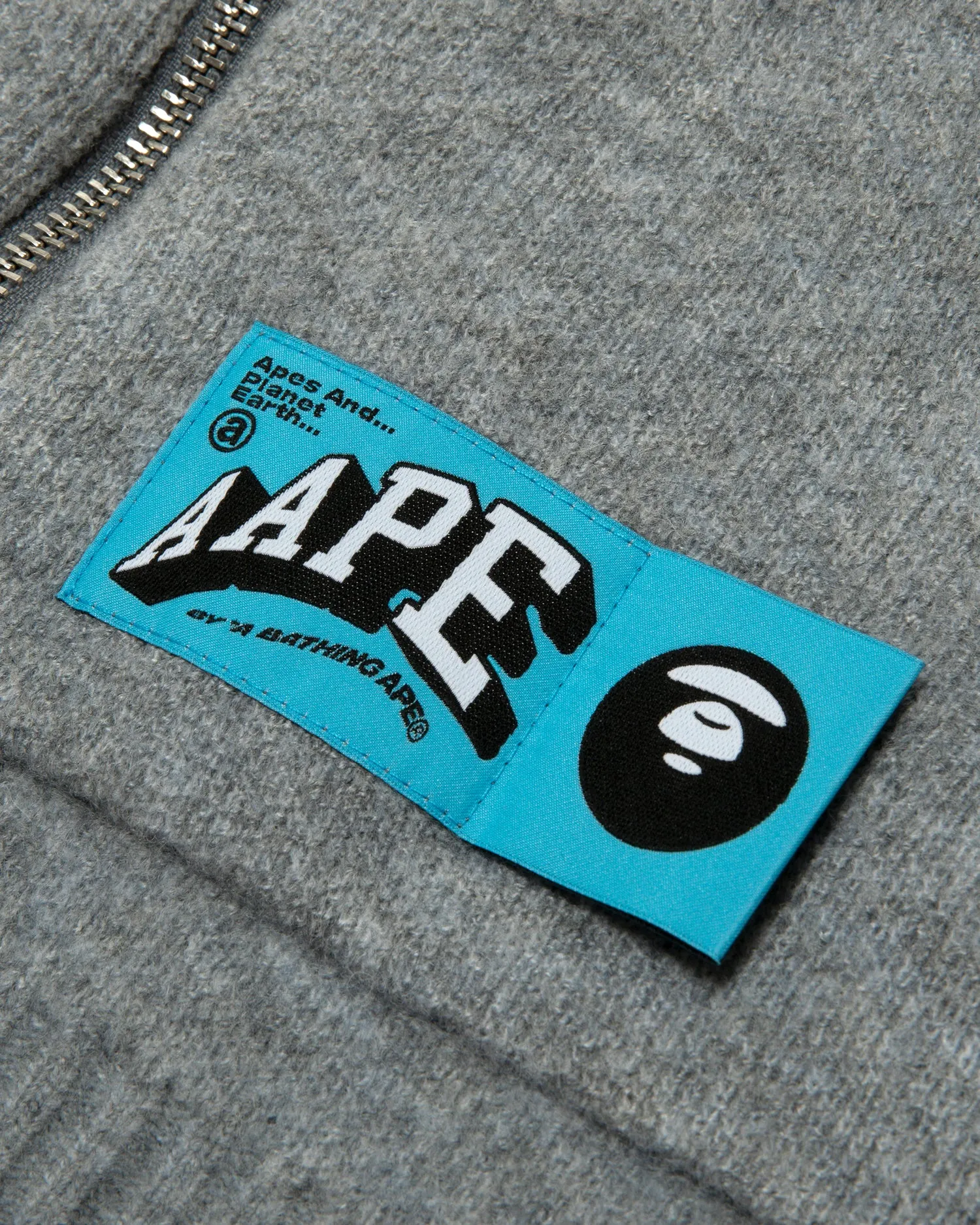 Moonface logo zip-up knit hoodie