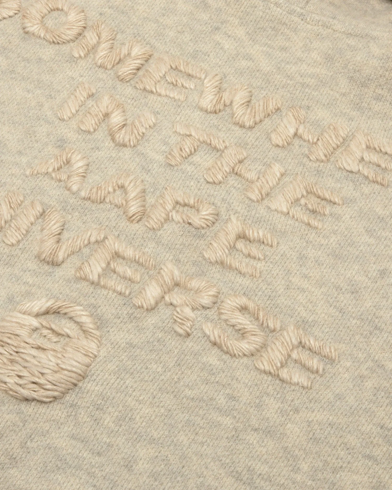 Moonface logo zip-up knit hoodie